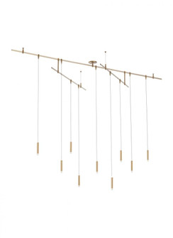 Modern Moxy 9-light Natural Brass/Gold Colored Ceiling Chandelier (7355|700MXY9R-LED930S)
