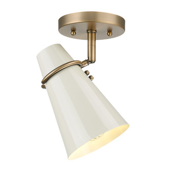 Golden Lighting Reeva 1-light Semi-Flush Mount in Modern Brass and Glossy Ecru shade (36|2122-SF MBS-GE)