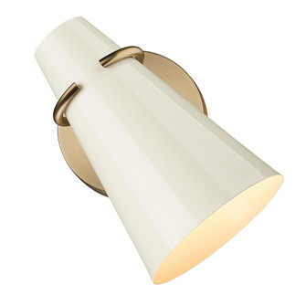 Golden Lighting Reeva 1-light Wall Sconce in Modern Brass and Glossy Ecru shade (36|2122-1W MBS-GE)