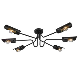 Wry Lighting Newton 6-light Semi-Flush Mount in Matte Black (36|1040-6SF BLK)