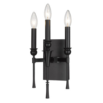 Golden Lighting Landon 3-light Wall Sconce in Matte Black (36|3509-WSC BLK)