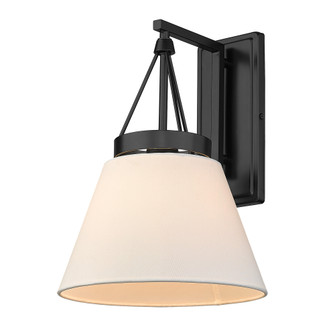 Golden Lighting Penn 1-light Wall Sconce in Matte Black and Modern White shade (36|3189-WSC BLK-MWS)