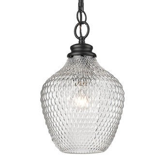 Golden Lighting Adeline 1-light Pendant in Matte Black (36|1088-M BLK-CLR)