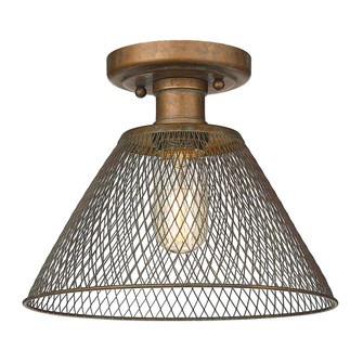 Yep by Golden Lighting Carver 1-light Semi-Flush Mount in Copper Patina (36|0304-SF CP)