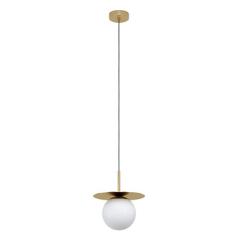 Arenales - 1 LT Mini Penant With a Brushed Brass Finish and White Opal Glass Shade (164|39952A)