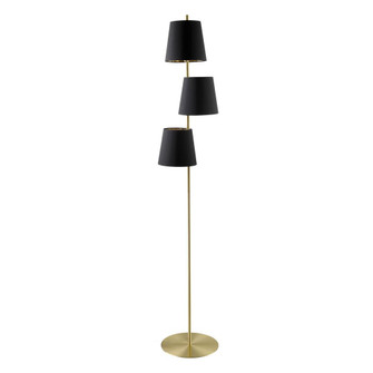 Almeida 2 - 3 LT Floor Lamp Brushed Brass Finish With Black Exterior and Gold Interior Shades (164|205302A)