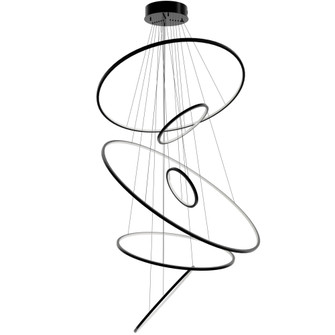Aria 6-Ring 48''W LED Chandelier in Black Gunmetal (4450|HF4446-BK)