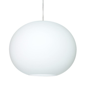 Besa Jordo LED Pendant 1JC Opal Matte Satin Nickel 1x11W LED, 15Ft. Cord (127|1JC-477507-LED-SN-L)