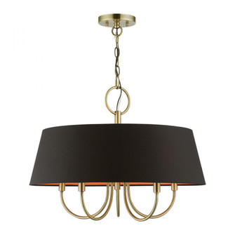 5 Light Antique Brass Pendant Chandelier (108|51355-01)