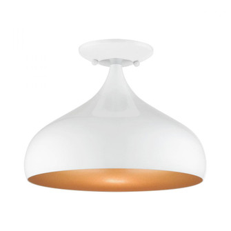 1 Light Shiny White Sem-Flush Mount (108|41050-69)