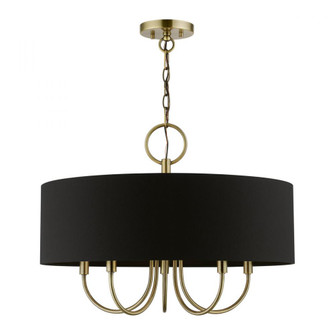 5 Light Antique Brass Pendant Chandelier (108|40115-01)