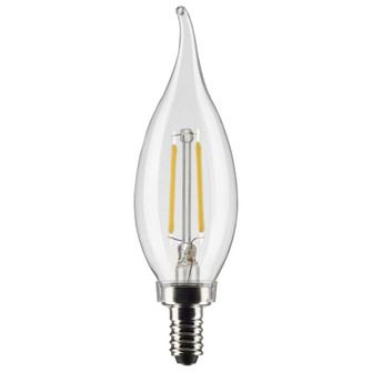 3 Watt CA10 LED Filament; Clear; Candelabra base; 90 CRI; 2700K; 120 Volt (27|S21294)