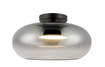 Trinity 14-in Black/Smoked Dimmable LED Semi Flush Mount (461|SF62014-BK/SM)