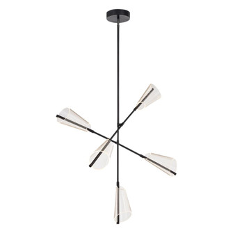 Mulberry 37-in Black/Light Guide Dimmable LED Chandelier (461|CH62737-BK/LG)