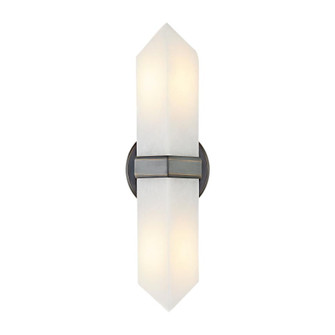 Valencia 15-in Alabaster 2 Lights Damp-Rated Wall/Vanity Light with Urban Bronze Finish (7713|WV334215UBAR)