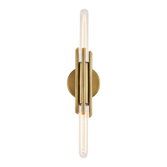 Torres 11-in Vintage Brass 2 Lights Damp-Rated Wall/Vanity Light (7713|WV335811VB)