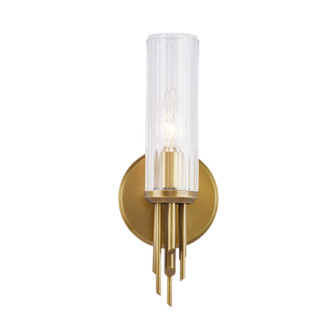 Torres 3-in Ribbed Glass/Vintage Brass 1 Light Damp-Rated Wall/Vanity Light (7713|WV335103VBCR)