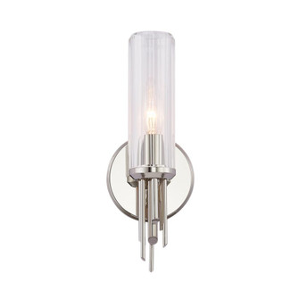 Torres 3-in Polished Nickel/Ribbed Glass 1 Light Damp-Rated Wall/Vanity Light (7713|WV335103PNCR)