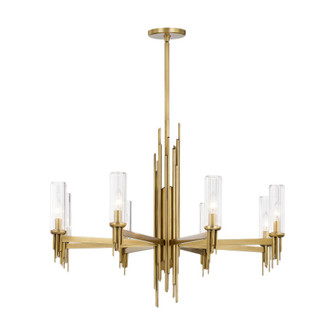 Torres 36-in Ribbed Glass/Vintage Brass 8 Lights Chandeliers (7713|CH335836VBCR)