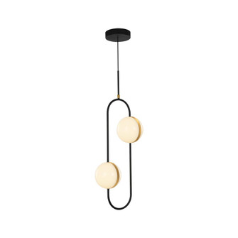 Tagliato 2 Head Matte Black/Brushed Gold LED Pendant (7713|PD302002MBBG)