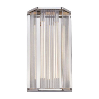 Sabre 16-in Polished Nickel/Ribbed Glass Damp-Rated Dimmable LED Wall/Vanity Light (7713|WV339216PNCR)