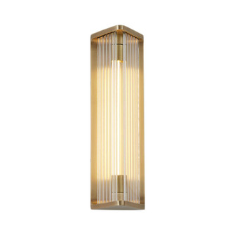 Sabre 12-in Ribbed Glass/Vintage Brass LED Wall/Vanity (7713|WV339112VBCR)