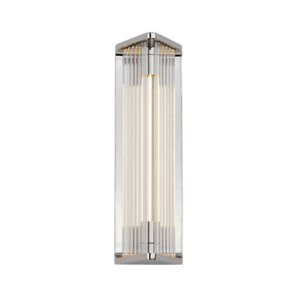 Sabre 12-in Polished Nickel/Ribbed Glass Damp-Rated Dimmable LED Wall/Vanity Light (7713|WV339112PNCR)