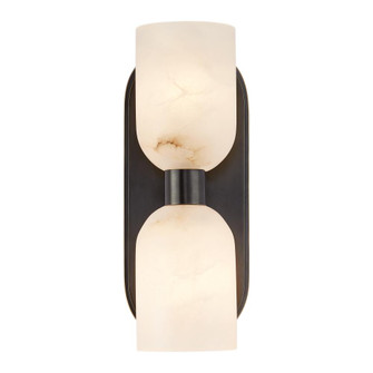 Lucian 11-in Alabaster 2 Lights Damp-Rated Wall/Vanity Light with Urban Bronze Finish (7713|WV338902UBAR)
