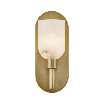 Lucian 9-in Alabaster 1 Light Damp-Rated Wall/Vanity Light with Vintage Brass Finish (7713|WV338101VBAR)