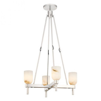 Lucian 22-in Polished Nickel/Alabaster 4 Lights Pendant (7713|PD338422PNAR)