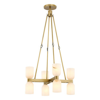 Lucian 22-in Alabaster 8 Lights Chandelier with Vintage Brass Finish (7713|CH338822VBAR)