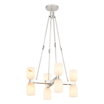 Lucian 22-in Polished Nickel/Alabaster 8 Lights Chandeliers (7713|CH338822PNAR)