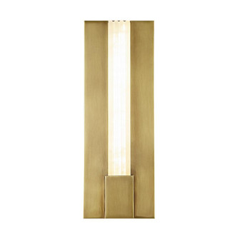 Kismet 14-in Alabaster Damp-Rated Dimmable LED Wall/Vanity Light with Vintage Brass Finish (7713|WV322114VBAR)