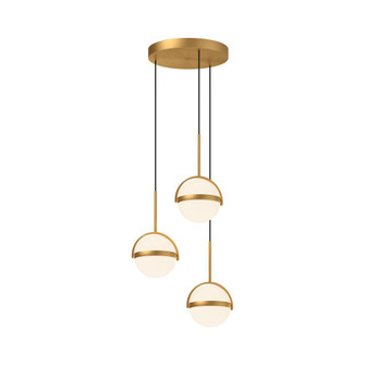 Globo 3 Head Brushed Gold LED Multi Pendant (7713|MP301003BG)