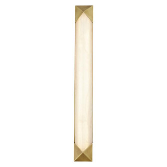 Caesar 25-in Alabaster Damp-Rated Dimmable LED Wall/Vanity Light with Vintage Brass Finish (7713|WV323225VBAR)