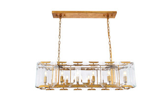 Monaco 12 Light Golden Iron Chandelier Clear Glass Crystal (758|1212D40GI)