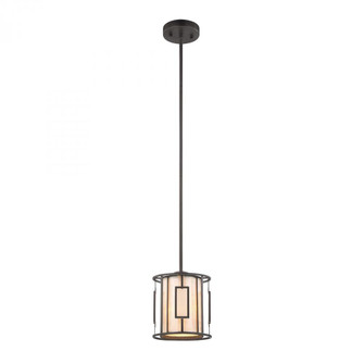 Minden 1-Light Mini Pendant in Tiffany Bronze with Seedy Glass and Mica Shade (91|70252/1)