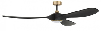 Envy 84'' 3-Blade Ceiling Fan in Flat Black/Satin Brass w/ Flat Black Blades (20|EVY84FBSB3)
