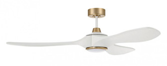 Envy 60'' 3-Blade Ceiling Fan in White/Satin Brass w/ White Blades; Light Kit Included (optional) (20|EVY60WSB3)