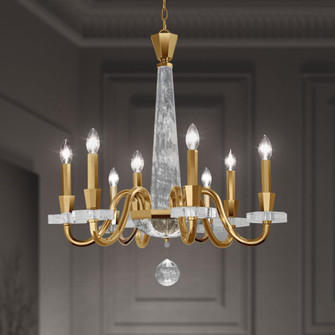 Amadeus 8 Light 120V Chandelier in Heirloom Gold with Optic Haze Quartz (168|S9334-22OH)