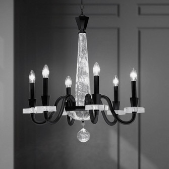 Amadeus 6 Light 120V Chandelier in Black with Optic Haze Quartz (168|S9327-51OH)