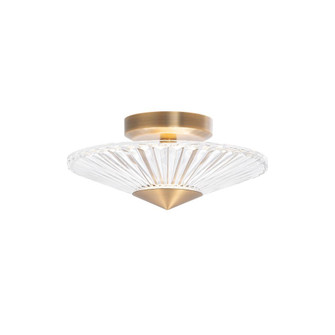 Origami 12in LED 3000K/3500K/4000K 120V-277V Semi-Flush Mount in Aged Brass with Clear Heritage Ha (168|S7212-700H)