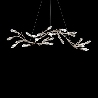 Secret Garden 56in LED 3500K 120V-277V Linear Pendant in Antique Silver with Optic Haze Quartz (168|S2456-48OH)