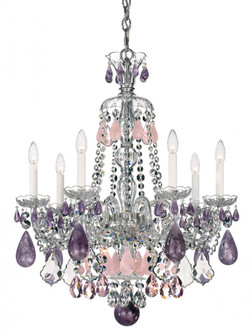 Hamilton Rock Crystal 7 Light 120V Chandelier in Polished Silver with Clear Crystal and Rock Crystal (168|5536CL)