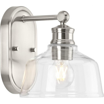 Singleton Collection One-Light 7.62'' Brushed Nickel Farmhouse Vanity Light with Clear Glass Shad (149|P300395-009)