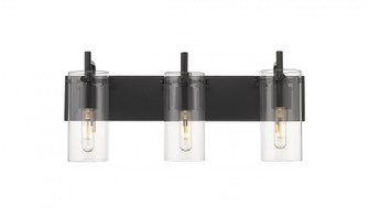 Press - 3 Light - 24 inch - Matte Black - Bath Vanity Light (3442|352-3W-BK-CL-LED)
