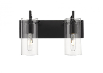 Press - 2 Light - 16 inch - Matte Black - Bath Vanity Light (3442|352-2W-BK-CL)