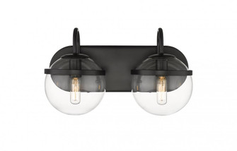Sands - 2 Light - 14 inch - Matte Black - Bath Vanity Light (3442|350-2W-BK-CL-LED)