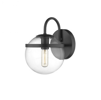 Sands - 1 Light - 6 inch - Matte Black - Bath Vanity Light (3442|350-1W-BK-CL)