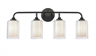 Fairbank - 4 Light - 28 inch - Matte Black - Bath Vanity Light (3442|342-4W-BK-CLW-LED)